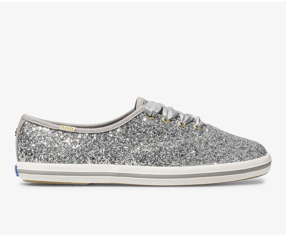 Basket Keds Femme Argent - Kate Spade New York Champion Glitter - 193-GFPTMK